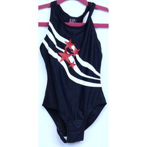 GAP Girls America White Striped Red Star Navy Blue 1 Pc Swimsuit sz XS M NWT